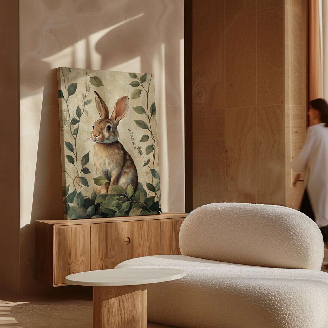 Realistic Rabbit Portrait, Rustic Nature Decor - Image 4