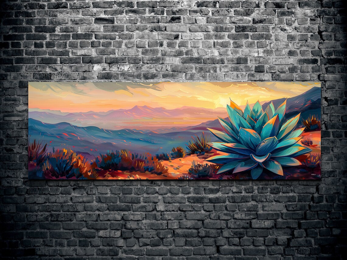 Agave Cactus Wall Art Print, Southwest Style Decor - Image 2