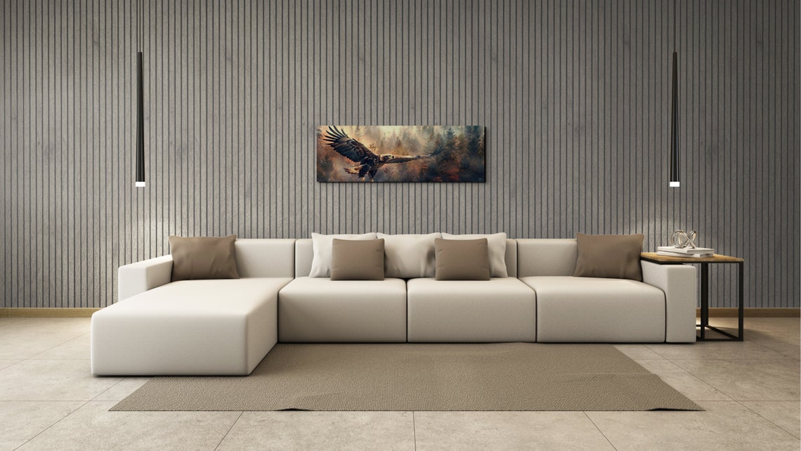 Majestic Golden Eagle Soaring Over a Misty Autumn Forest Poster - Image 4