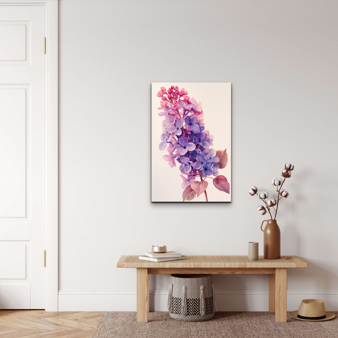 Watercolor Lilac Blossoms Pink Purple Spring Floral Botanical Print - Image 6