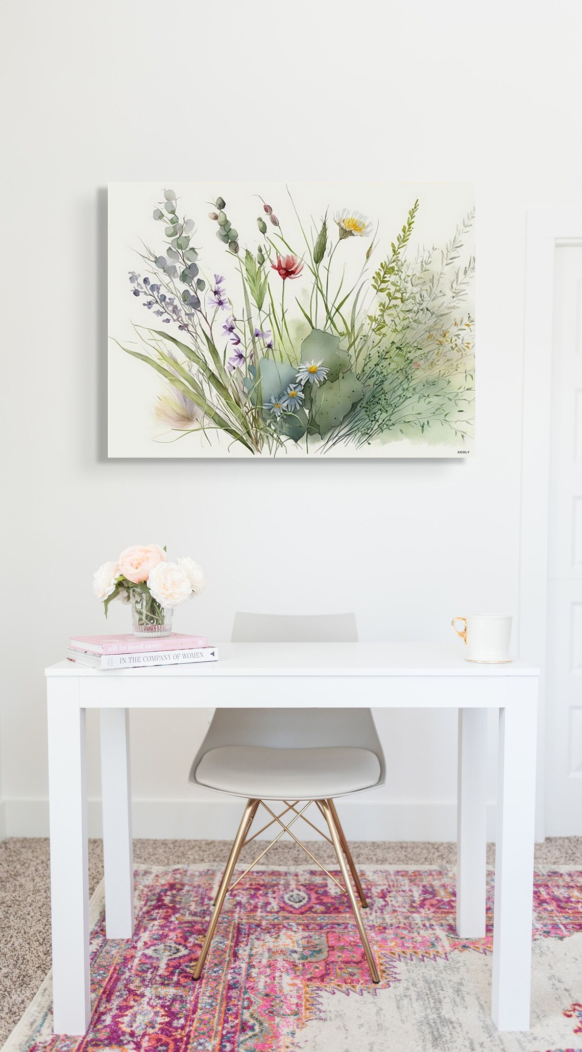 Wild Flowers Watercolor Flowers Farmhouse Art Print - Image 4