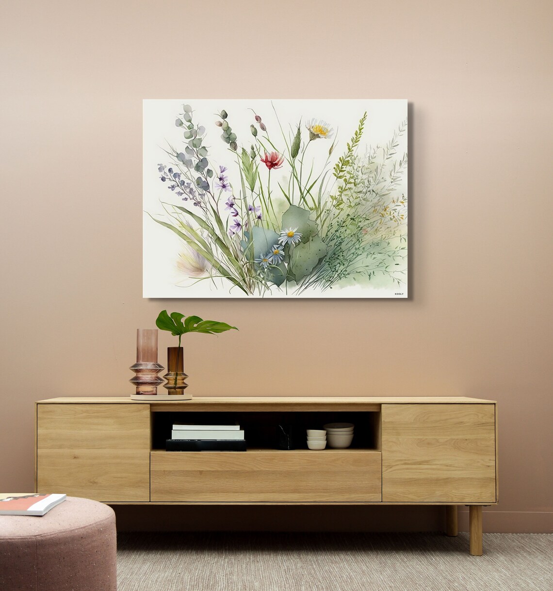Wild Flowers Watercolor Flowers Farmhouse Art Print - Image 3