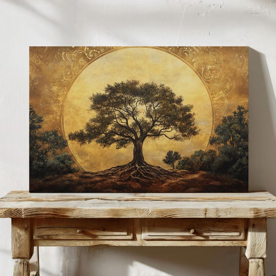 Golden Tree Of Life Wall Art Radiant Nature Inspired Hangable Artwork For Home Or Office Dcor