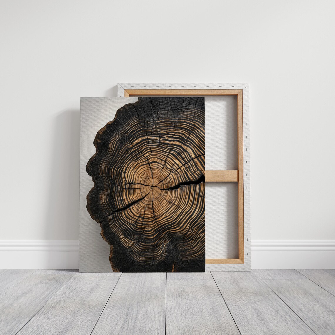 Natural Tree Ring Print, Black and Gold Wood Art - Image 6