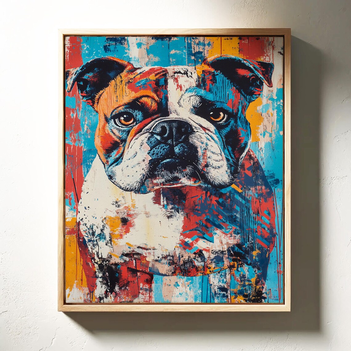 Bulldog Portrait Bold Abstract Colorful Dog Painting Wall Art - Image 3