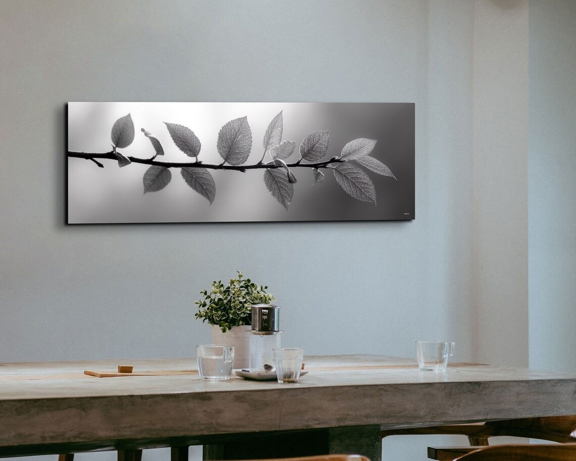 Minimalist Eucalyptus Leaves on Rustic Wood, Art Print - Image 6