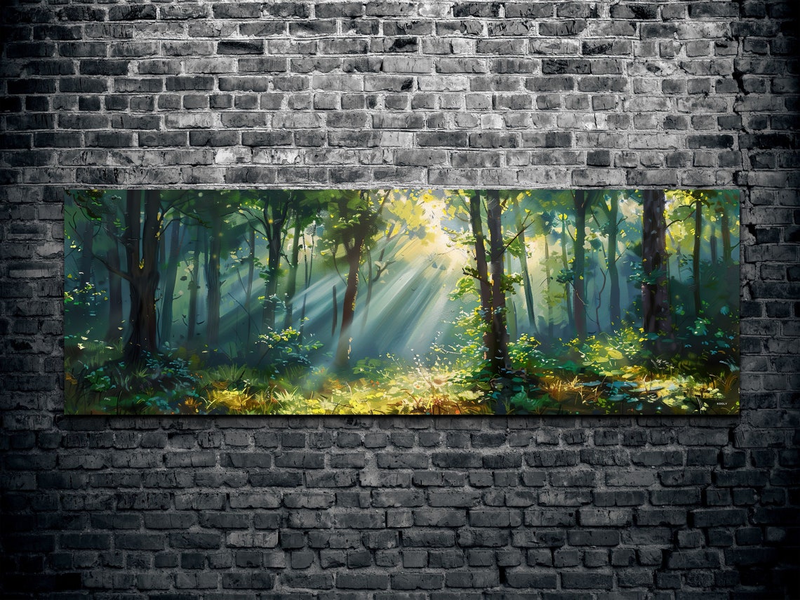 Foggy Pine Forest - Panoramic Wall Art - Image 2