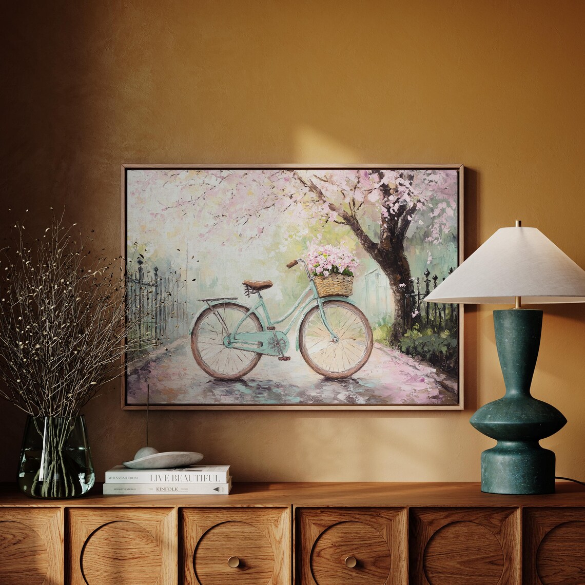 Vintage Bicycle, Romantic Spring Scene With Flowers - Image 4