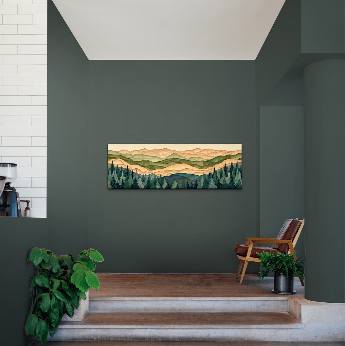Geometric Mountain Range, Panoramic Wall Art Print - Image 4