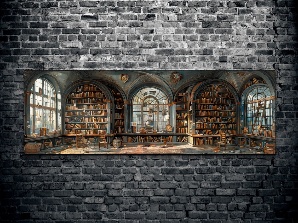 Mystic Library Panoramic Wall Art Print - Image 2
