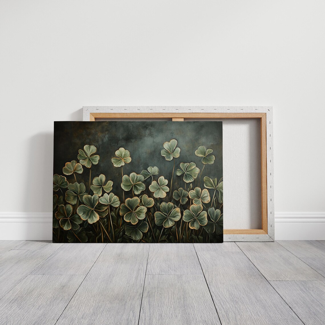 Golden Outlined Clover, Rustic Home Office Decor - Image 5