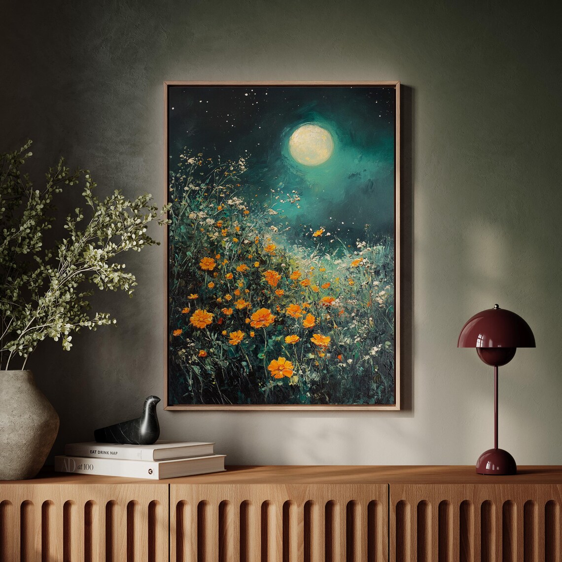 Moonlit Meadow, Rustic Nature Wall Decor