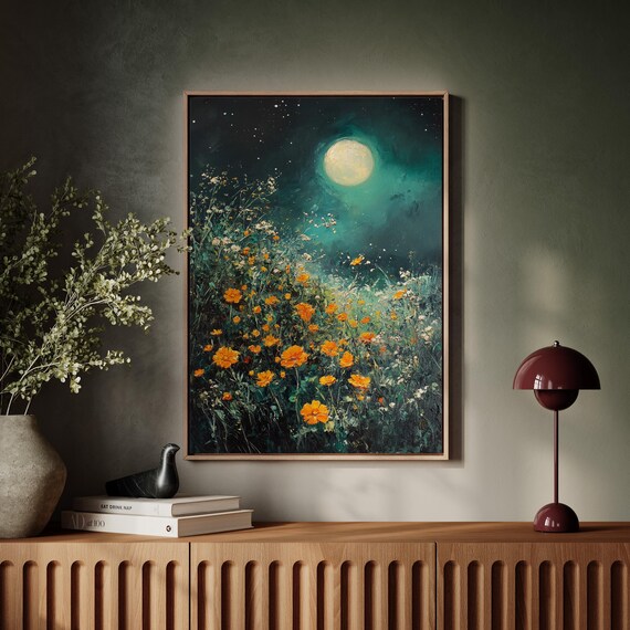Moonlit Meadow, Rustic Nature Wall Decor