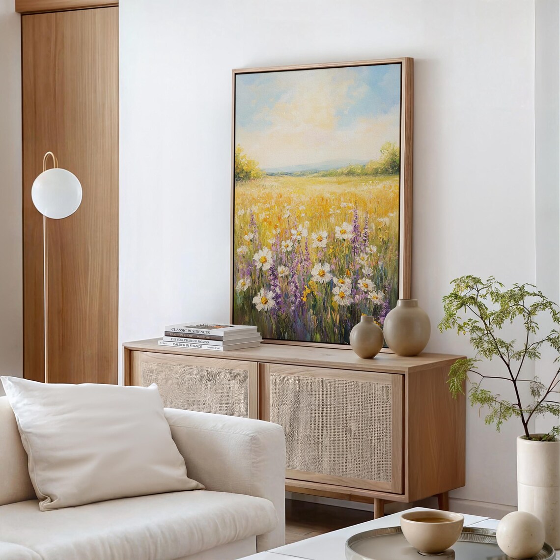 Golden Meadow With Wildflowers, Summer Landscape - Image 3
