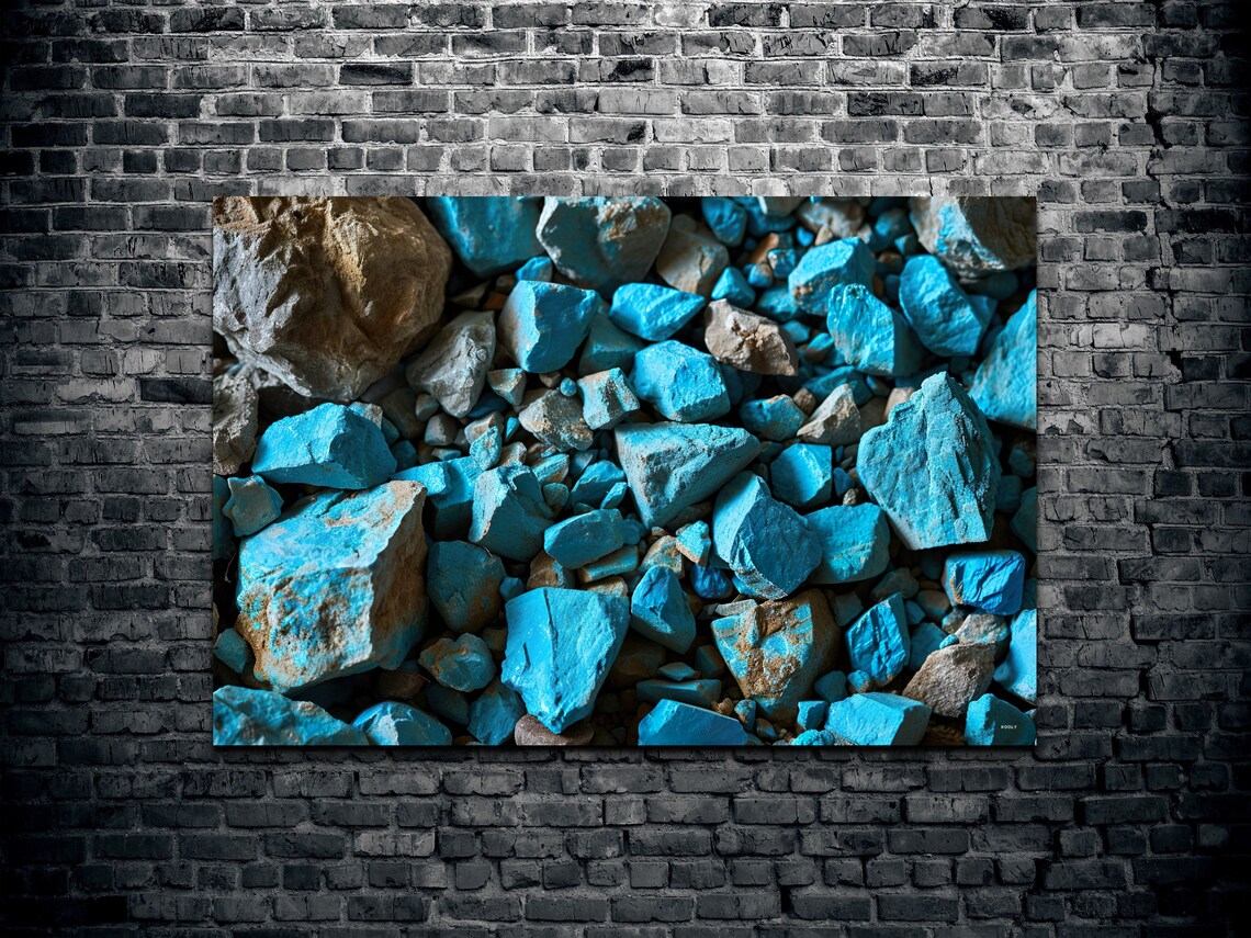 Blue Stone Rocks Tranquil Earthy Minimalist Nature Photo Wall Art - Image 2