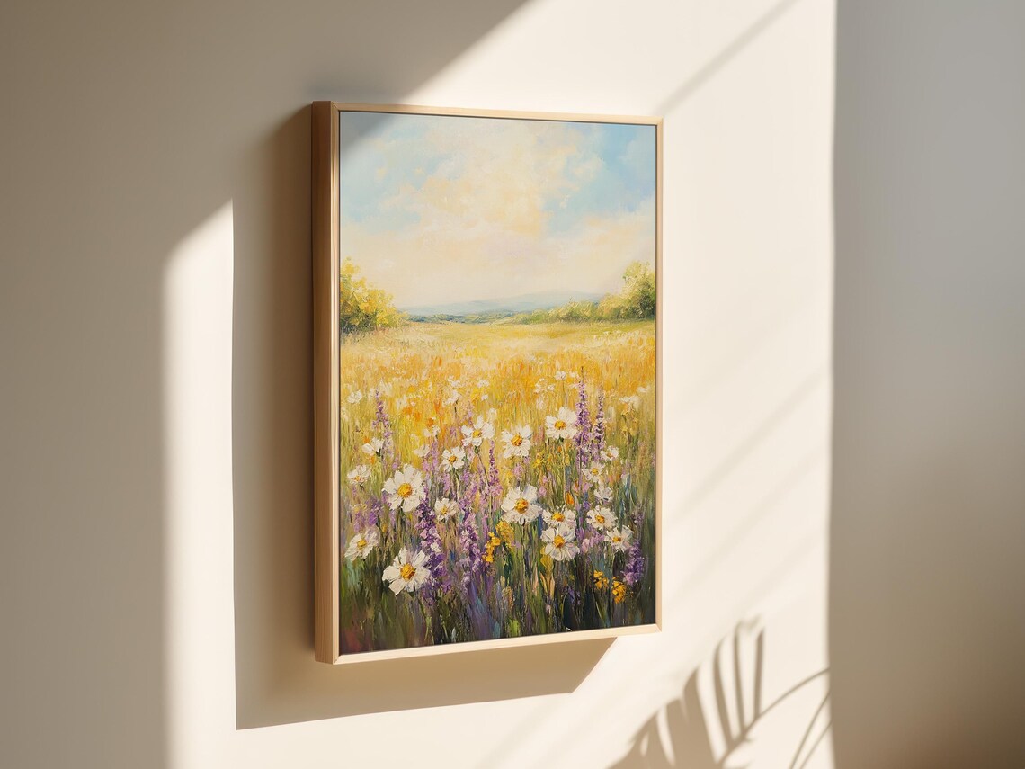 Golden Meadow With Wildflowers, Summer Landscape - Image 6
