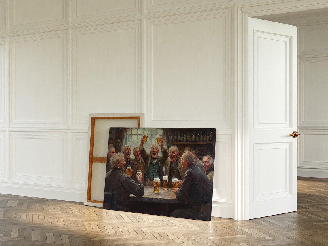 Cheerful Irish Pub Scene, Rustic Wall Art Print - Image 5