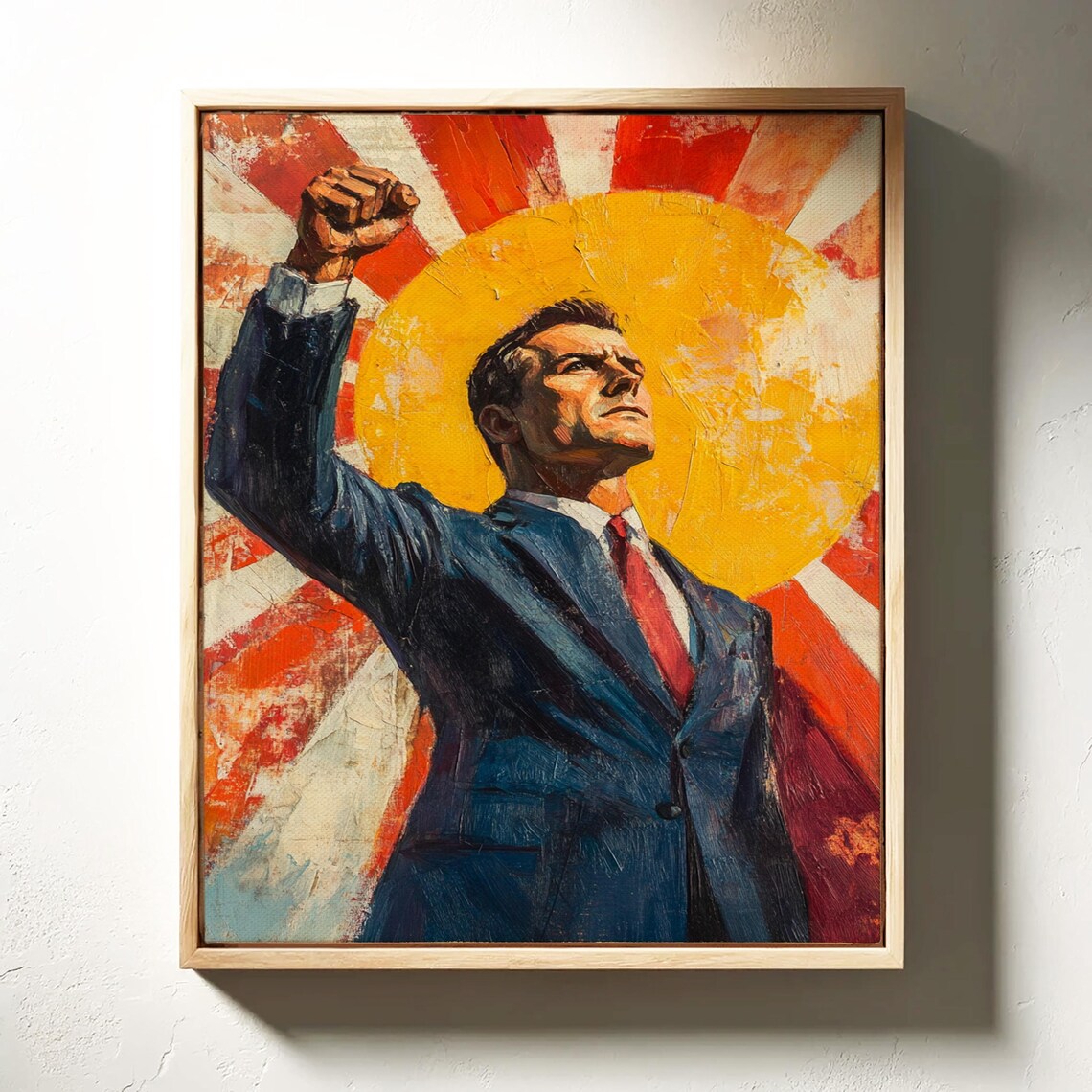 Inspirational Leader Art Raised Fist Bold Sunburst Motivational Poster - Image 4