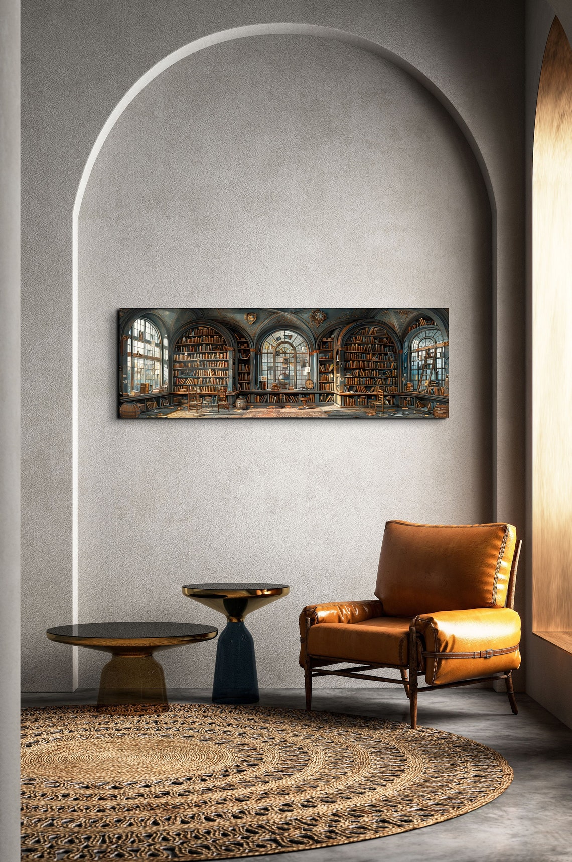 Mystic Library Panoramic Wall Art Print - Image 4