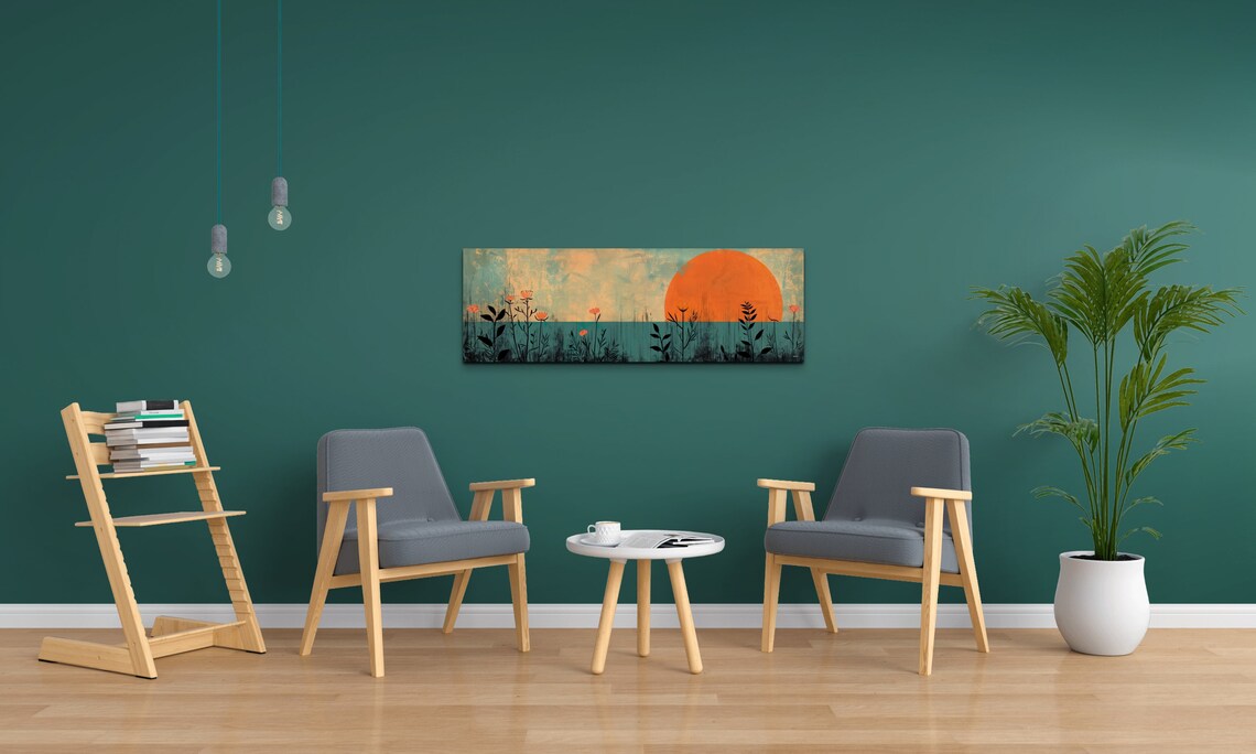 Geometric Mid Century Modern Sunrise Art Print - Image 5