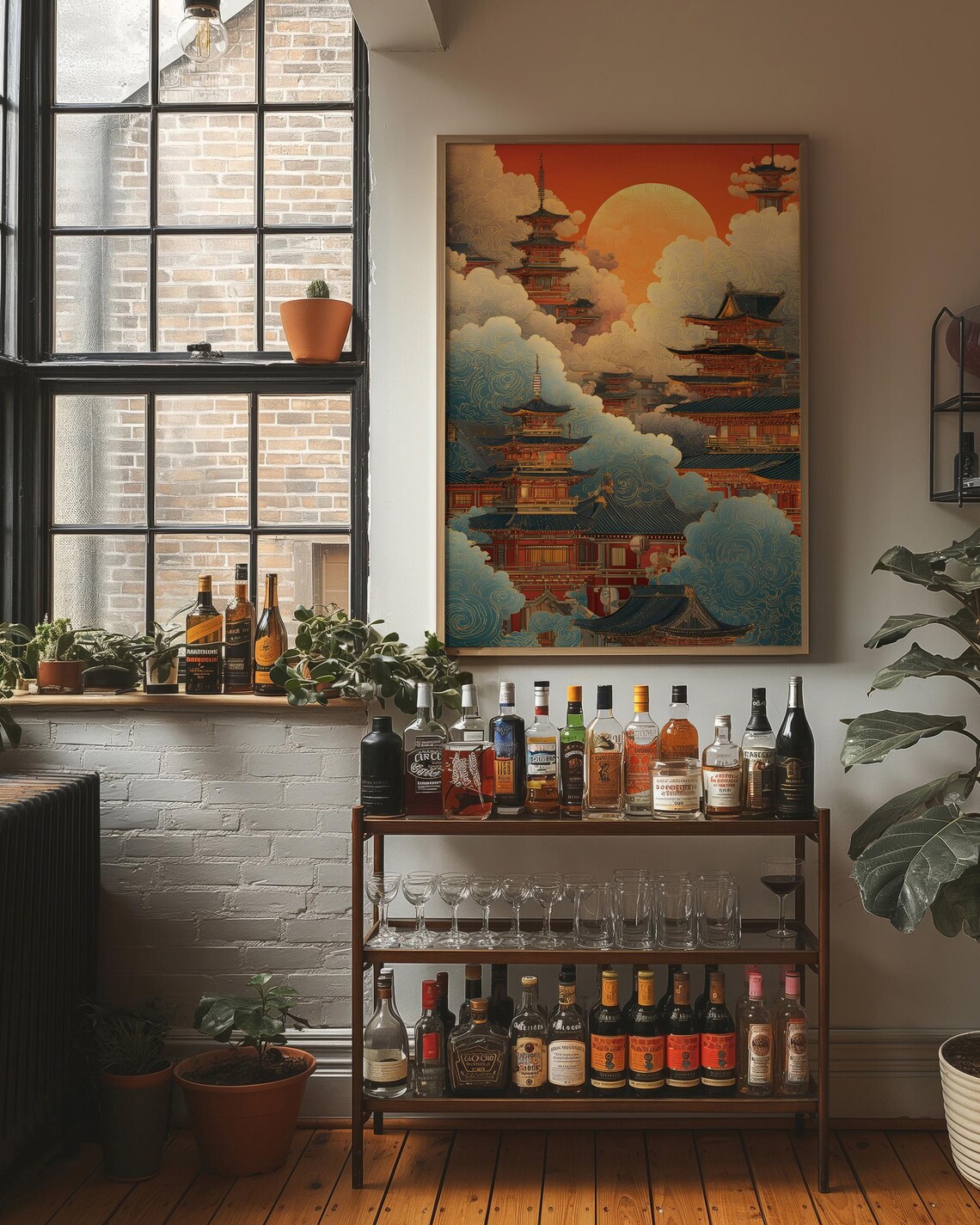 Sunset Over The Golden Pagodas Art Print