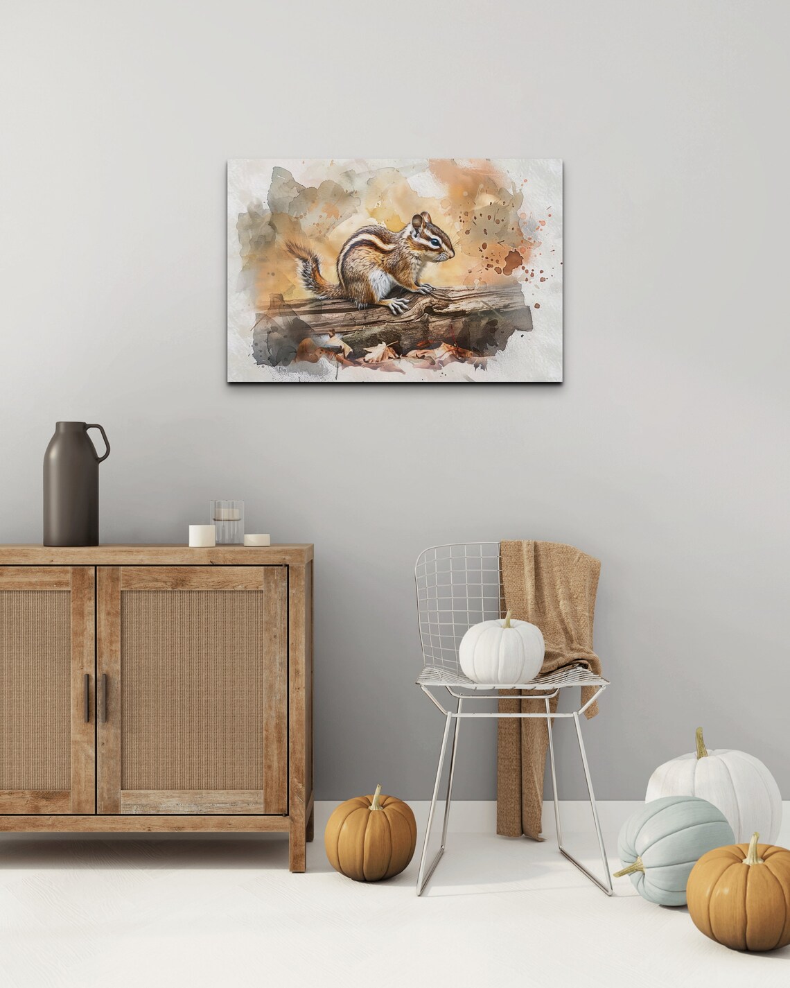 Watercolor Chipmunk Wildlife Illustration Cozy Nature Poster - Image 5