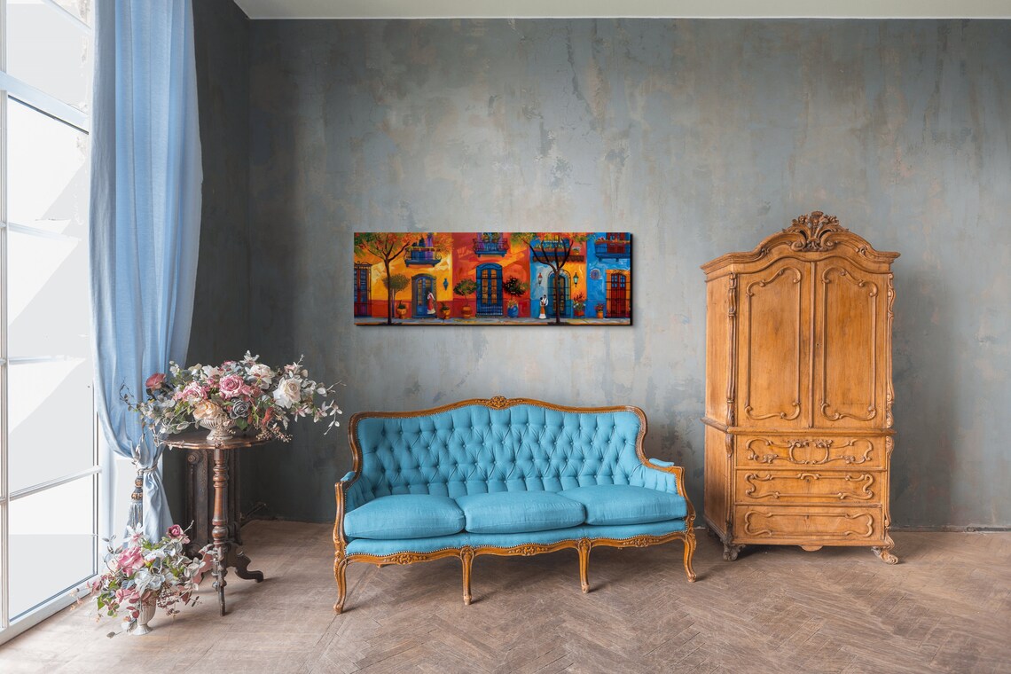 Mexican Villas Abstract Art Print, Southwestern City - Image 5
