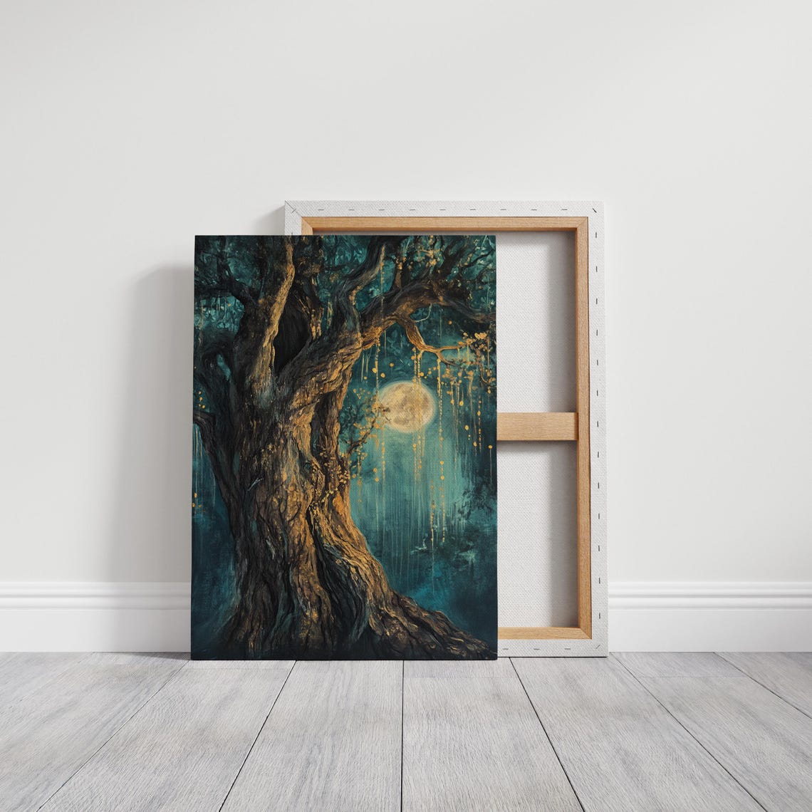 Enchanted Moonlit Tree With Full Moon Mystical Night Forest Poster - Image 3