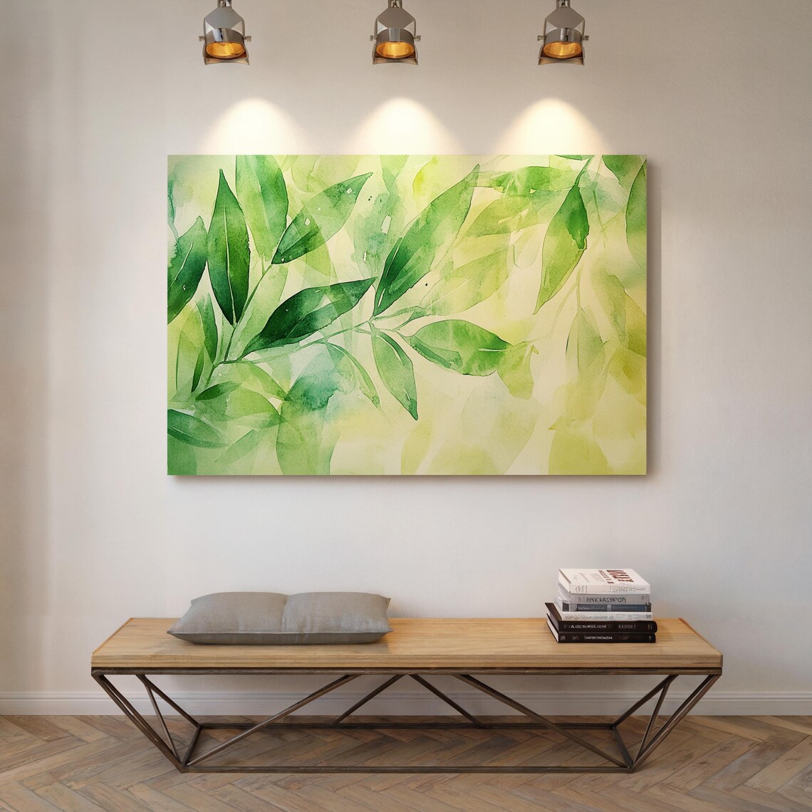 Watercolor Green Leaf Design, Botanical Wall Art - Image 5