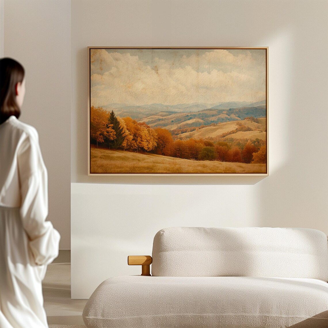 Golden Autumn Hills Rolling Fields with Vibrant Fall Trees Landscape Poster - Image 7