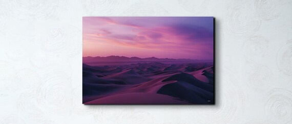 Desert Dunes At Dusk Wall Art Print Desert Art Minimalist Nature Scene Sunrise Decor Desert Art Print Home Decor
