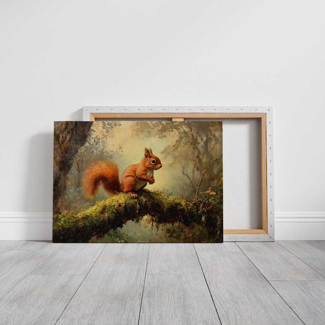 Cheerful Red Squirrel Perched In Golden Forest Clearing Poster - Image 3