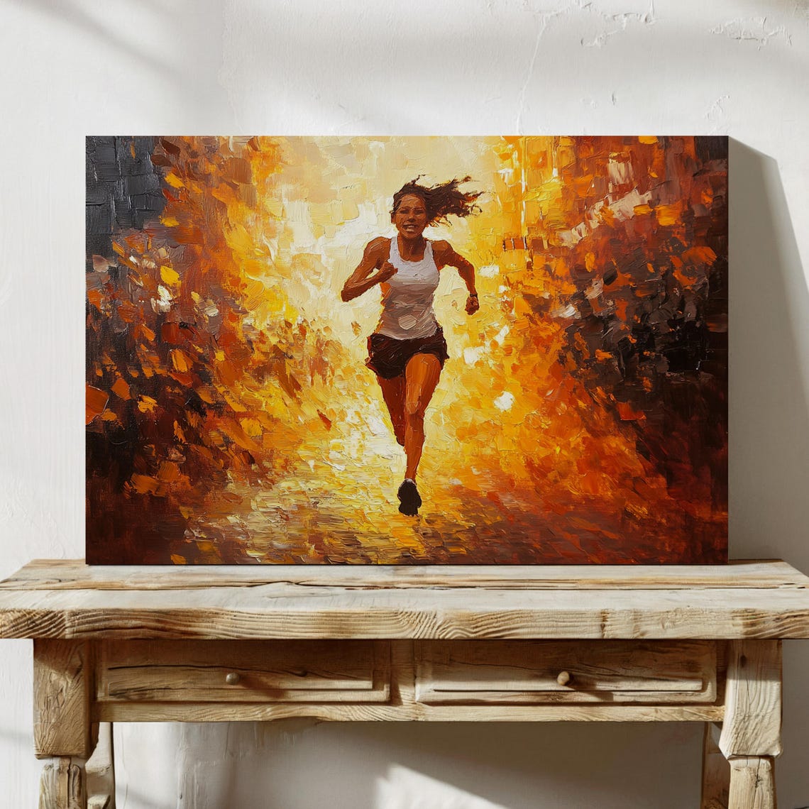 Running Woman Wall Art Inspirational Athlete Poster Abstract Marathon Print Fitness Motivation Painting Sports For Gym - Image 4