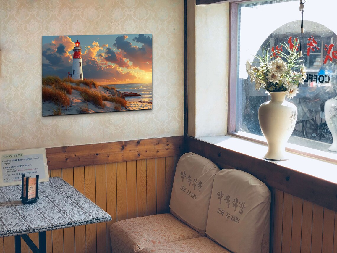 Lighthouse, Ocean Landscape Sunset Coastline - Image 3