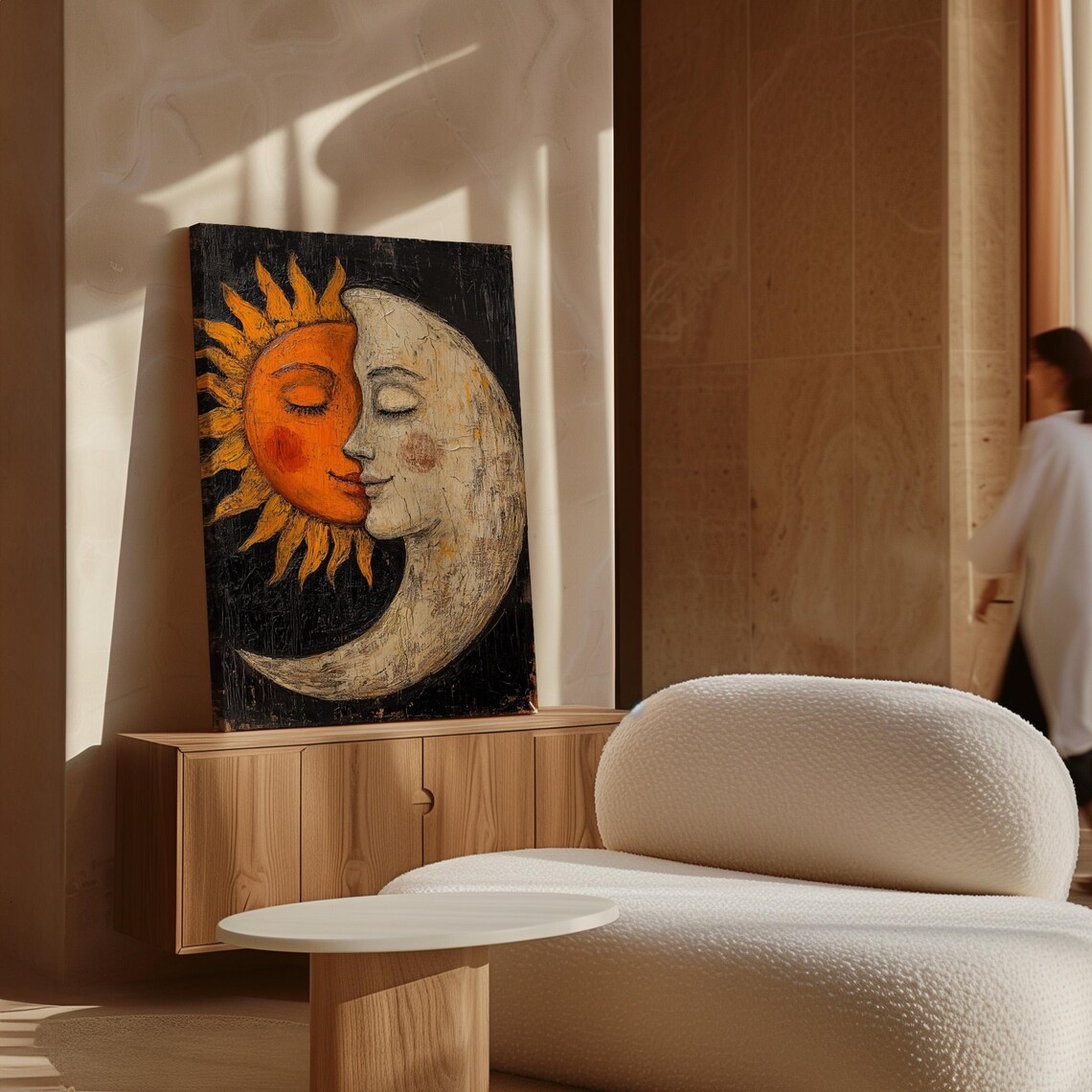 Rustic Sun and Moon Boho Celestial Art Print - Image 5