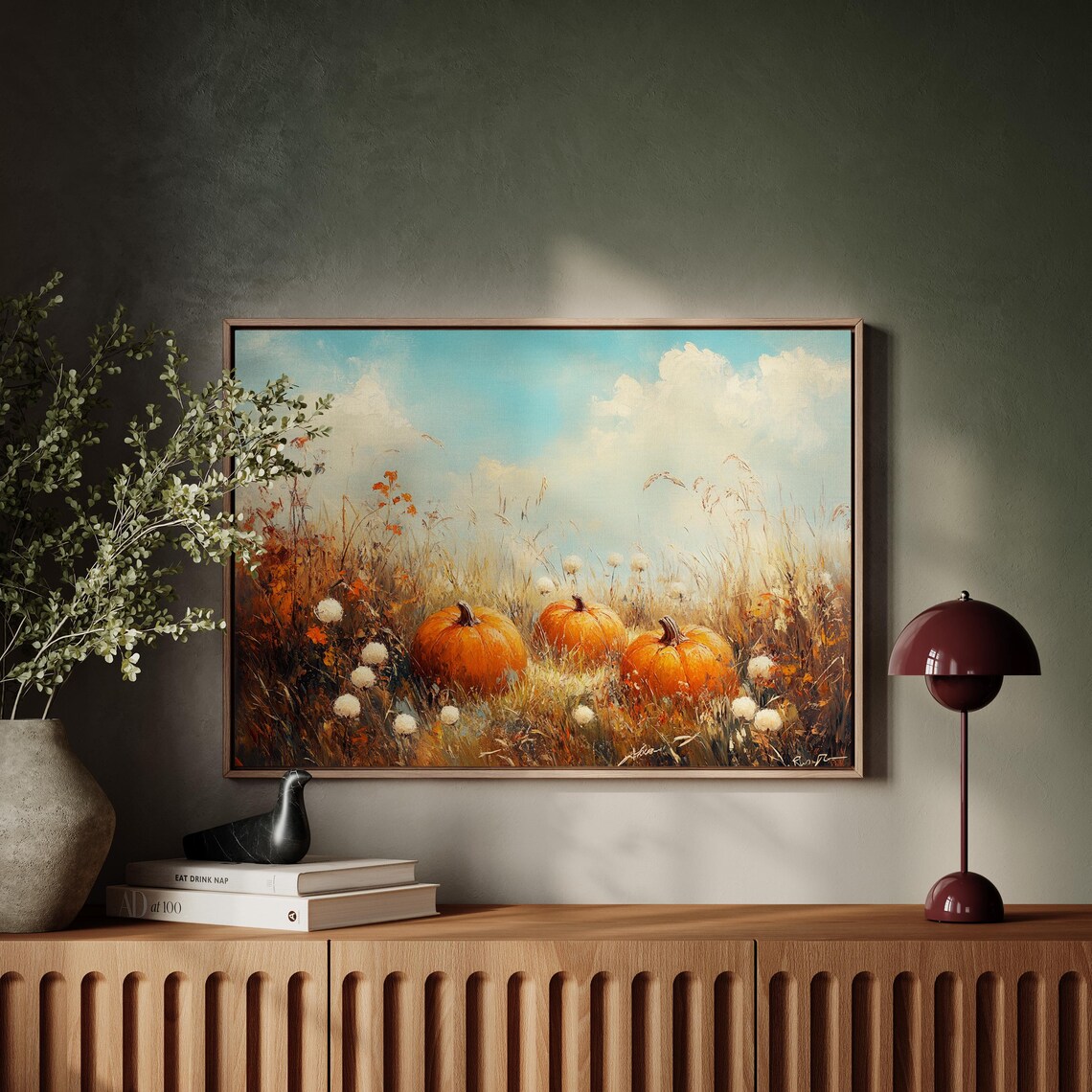 Golden Autumn Mountain Range, Rustic Fall Landscape