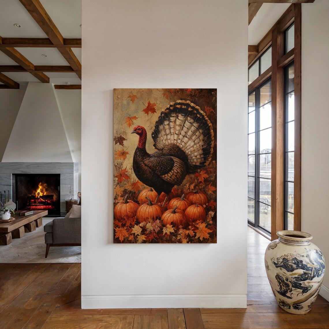 Thanksgiving Turkey Art, Rustic Fall Farmhouse - Image 4