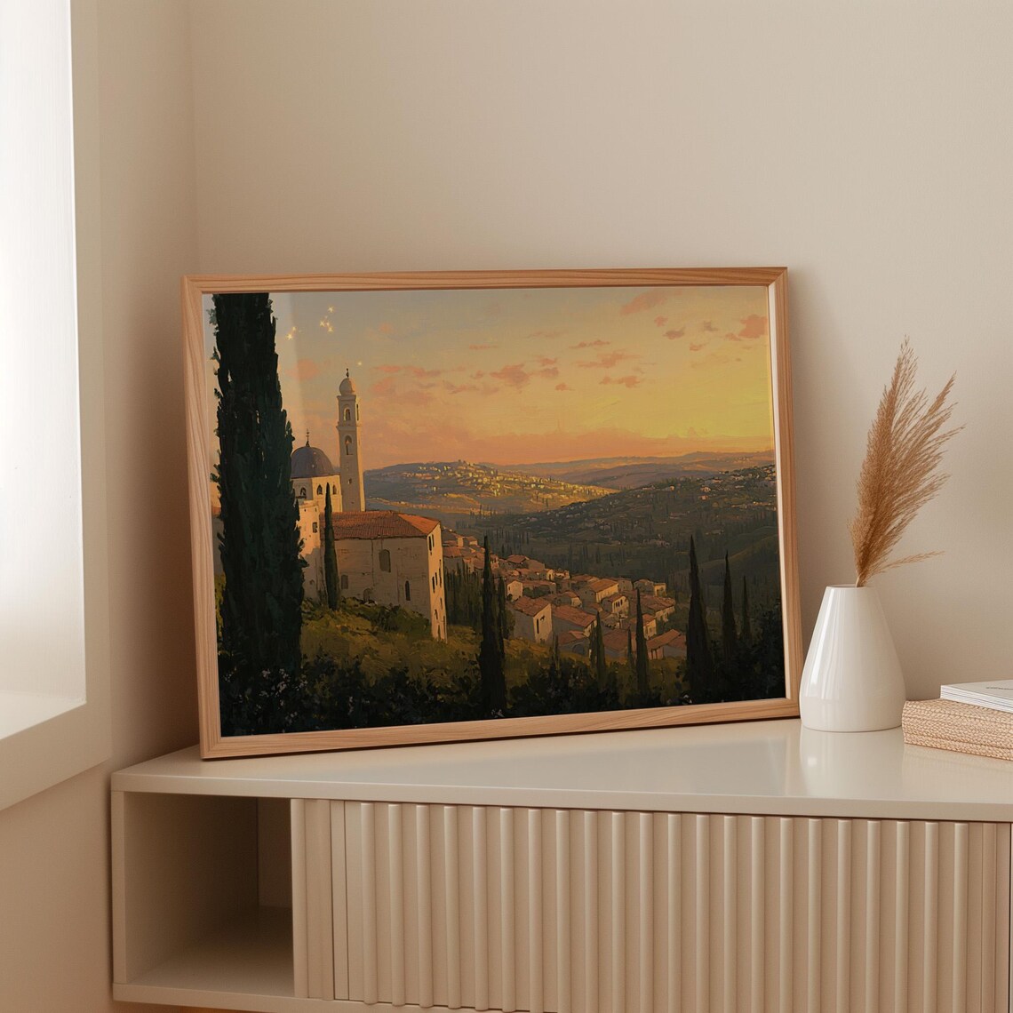 Holy Land Village, Vintage Christian Oil Painting - Image 4