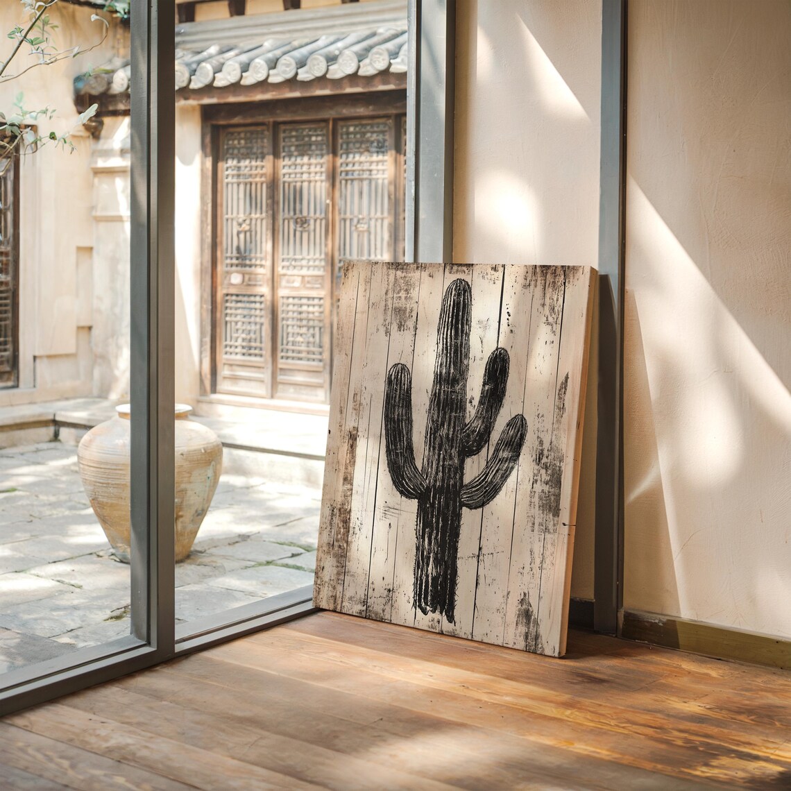 Rustic Cactus Art Print, Southwestern Boho Decor - Image 2