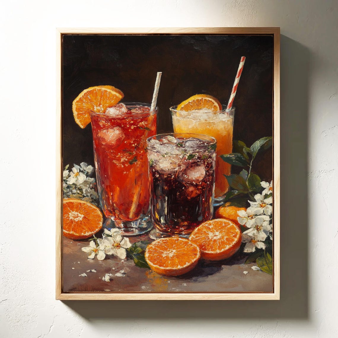 Refreshing Iced Citrus Cocktails With Orange Slices Still Life Poster - Image 6