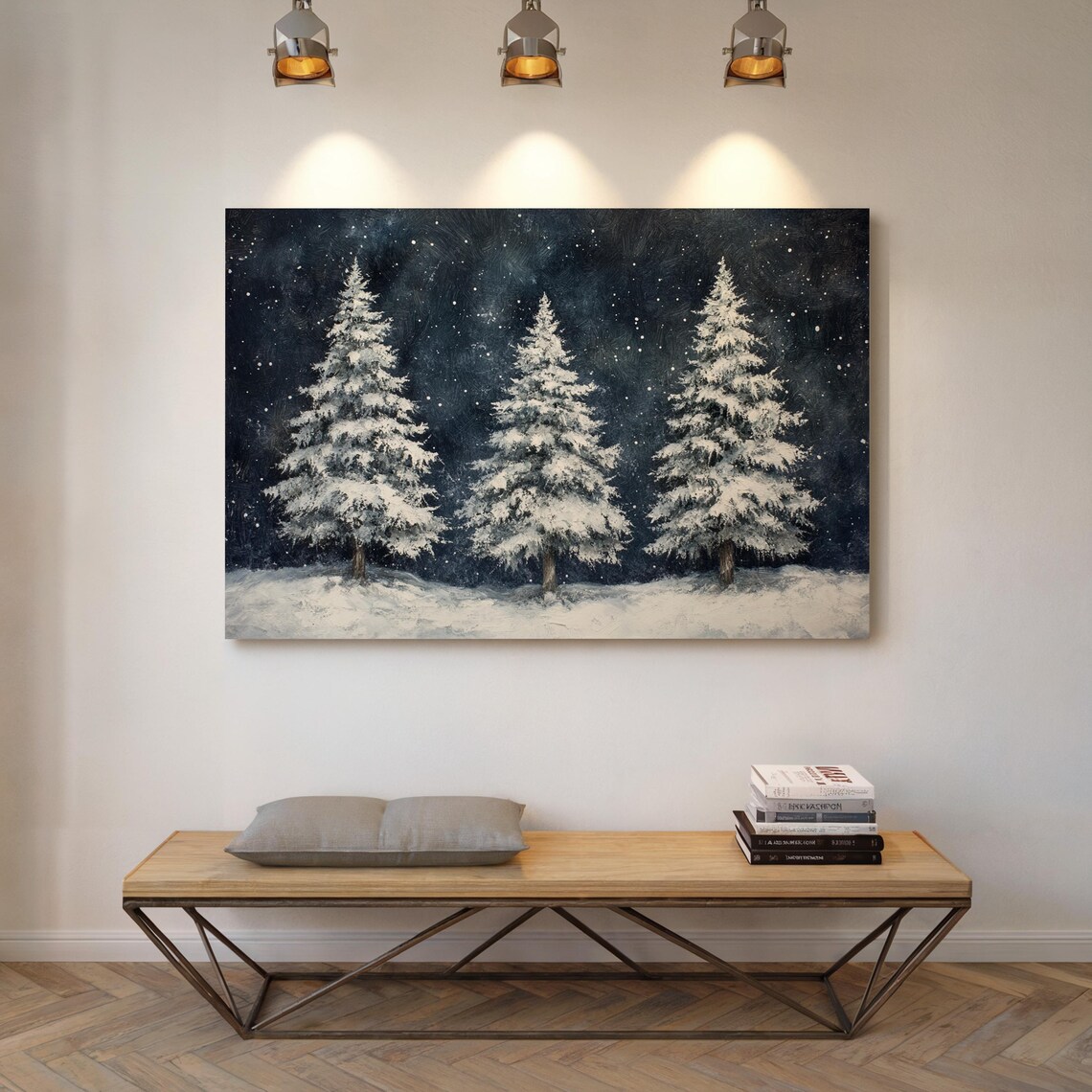 Winter Snowy Trees Art Print, Tranquil Forest Scene - Image 4