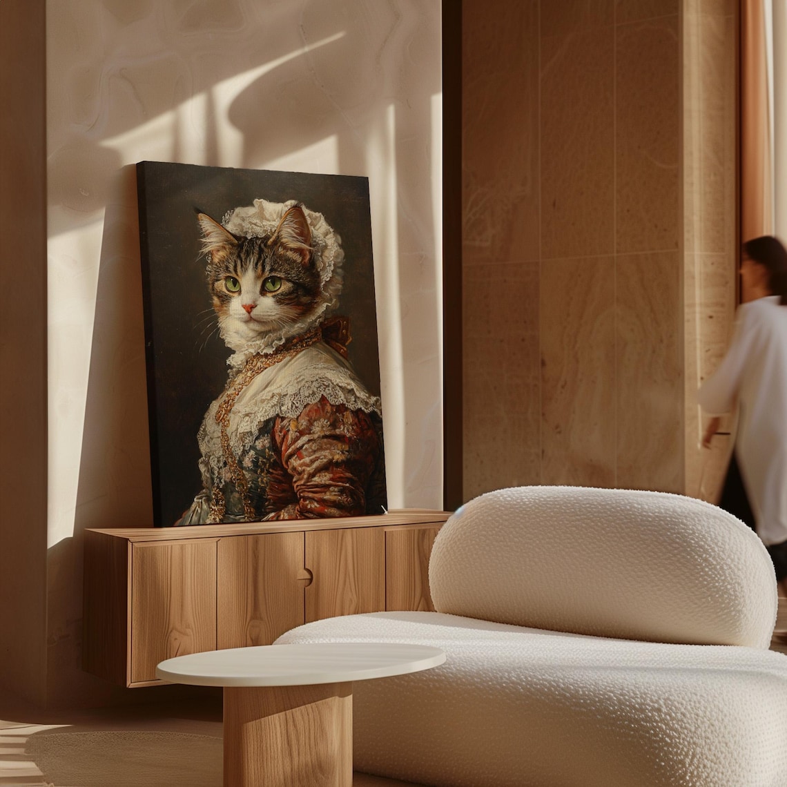 Victorian Cat Portrait, Elegant Tabby Vintage Art Print - Image 5