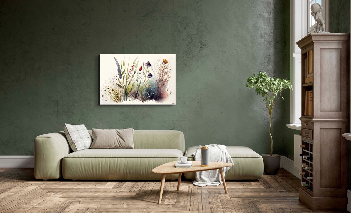 Wildflower Meadow Botanical Watercolor Country Garden Poster - Image 3