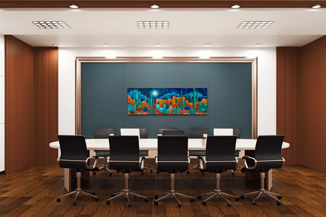 Southwest Desert Watercolor Panoramic Wall Art Print - Image 5