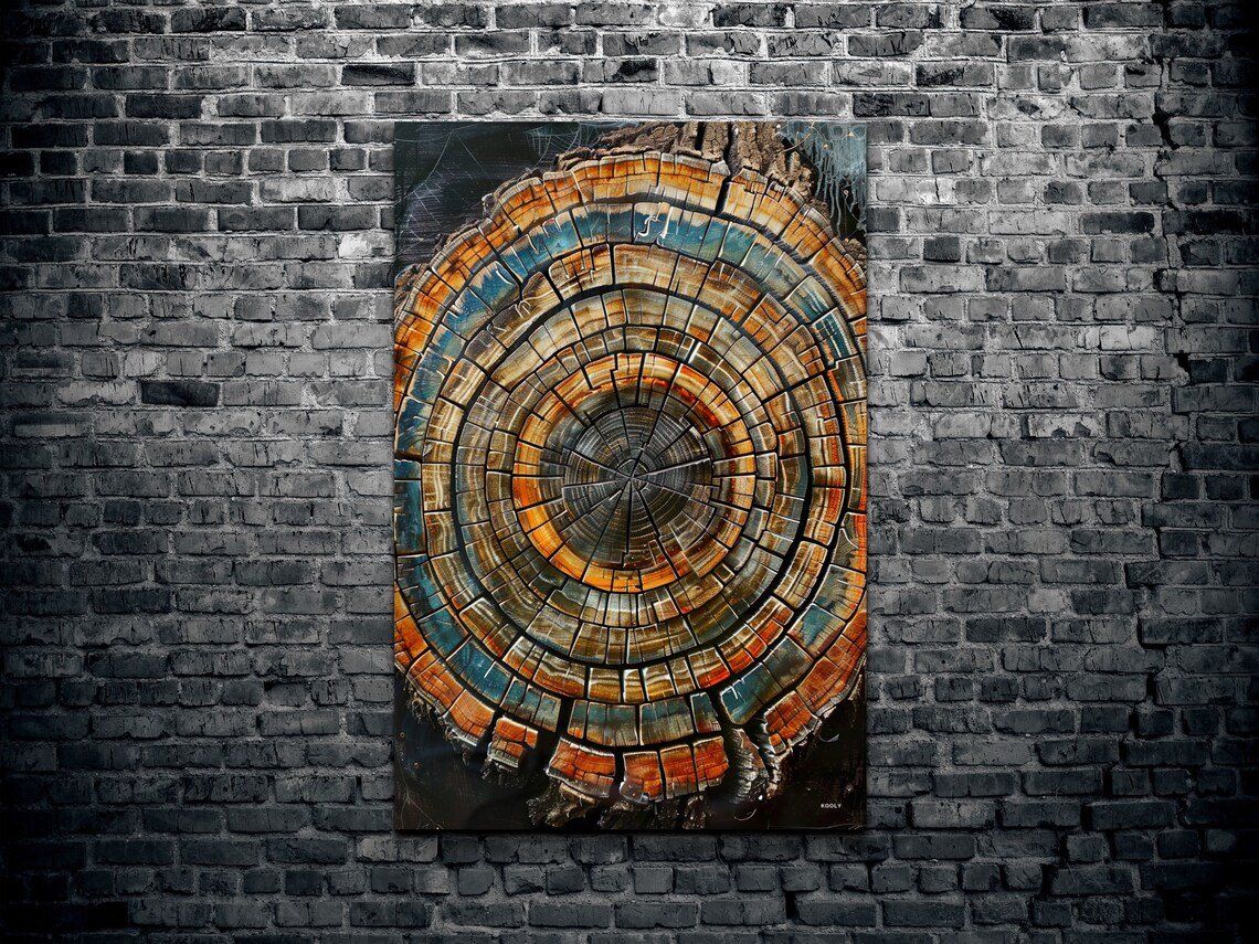 Abstract Tree Ring Art Print, Nordic Tree Stump - Image 3