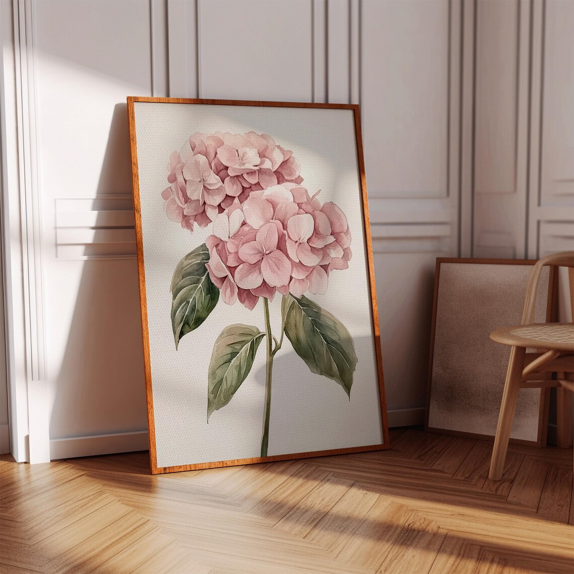Soft Pink Hydrangea Watercolor Art Print - Image 3