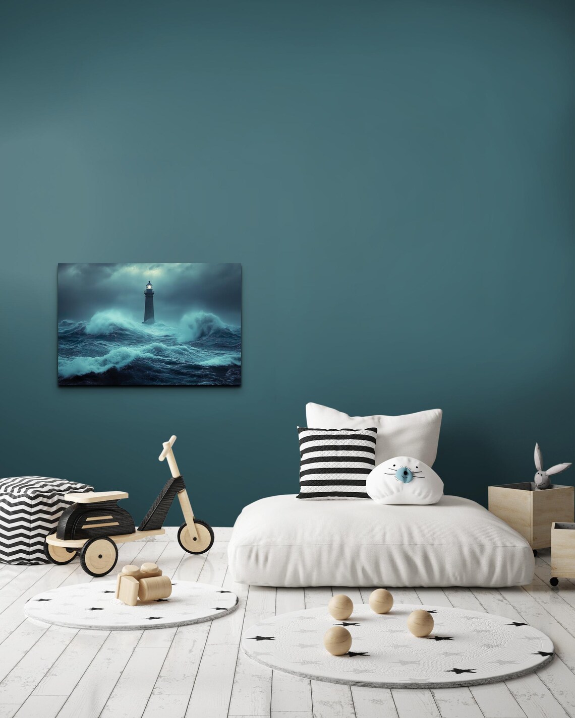 Lighthouse Art Print, Ocean Landscape Sunset Coastline - Image 5