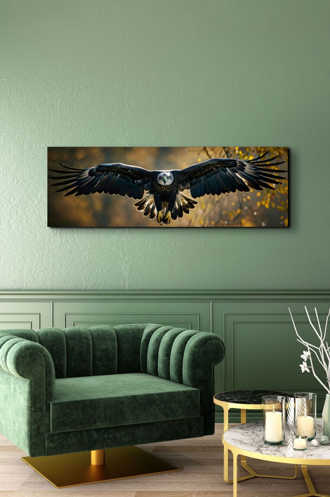 Flying Eagle Panorama, Nature Bird Art Print - Image 6