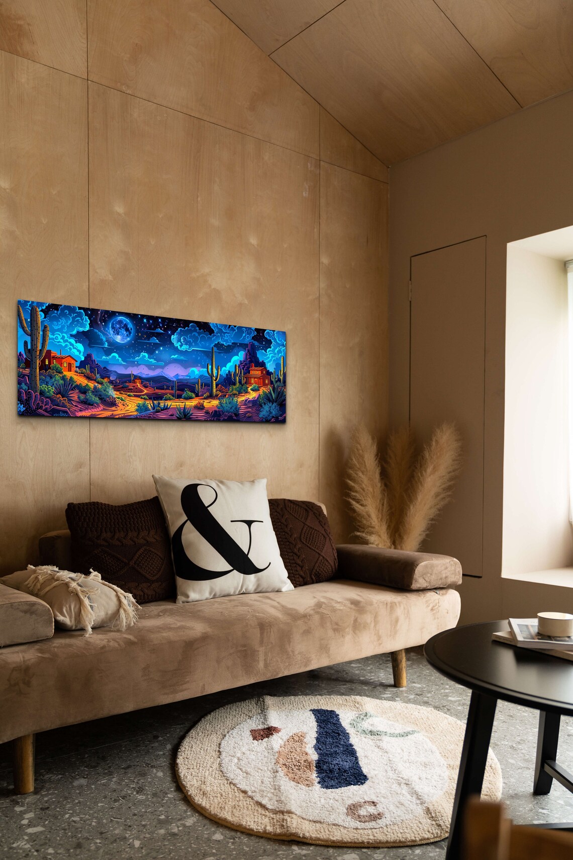 Southwest Desert Watercolor Art Print, Panoramic Cactus - Image 6