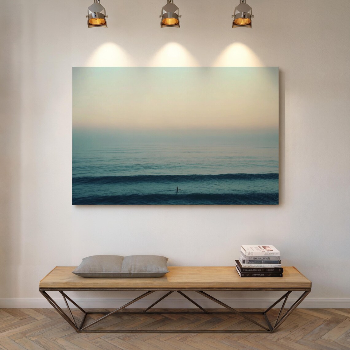 Minimalist Ocean Surfer Art Print, Coastal Decor - Image 4